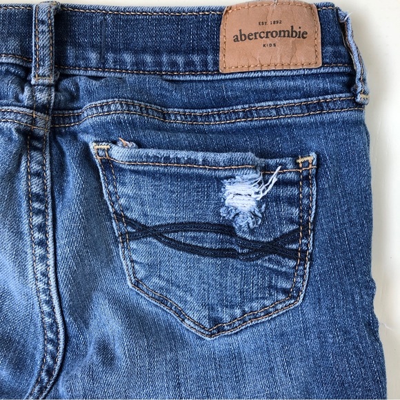 Abercrombie Kids Girls Distressed Denim Jeans 14 Slim Vintage - Picture 4 of 6